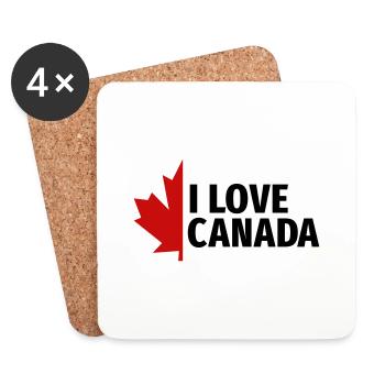 J'aime le Canada Maple Leaf Canada Vancouver Ottawa - Dessous de verre (lot de 4) - blanc - Devant