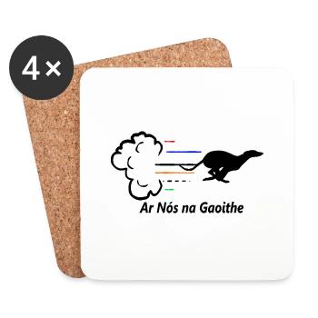 Greyhound - Ar Nós Na Gaoithe - Coasters (set of 4) - white - Front
