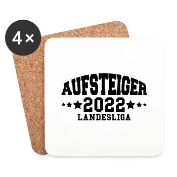 Aufsteiger 2022 Landesliga Aufstieg Fußball - Untersetzer (4er-Set) - Weiß - Vorne
