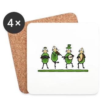 Musique de mouton de la musique musique irlandaise - Dessous de verre (lot de 4) - blanc - Devant