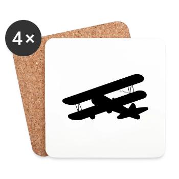 plane - Coasters (set of 4) - white - Front
