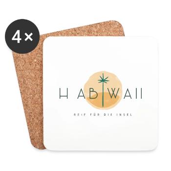 Habiwaii reif für die Insel - Untersetzer (4er-Set) - Weiß - Vorne