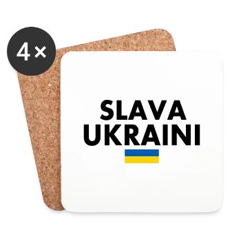 Slava ukraini - Untersetzer (4er-Set) - Weiß - Vorne