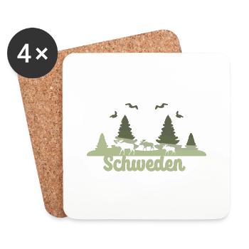 schweden mint, sommer, landschaft, skyline,natur, - Untersetzer (4er-Set) - Weiß - Vorne