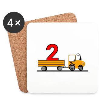 Traktor - Untersetzer (4er-Set) - Weiß - Vorne