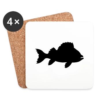 Silhouette Sea Fish - Coasters (set of 4) - white - Front