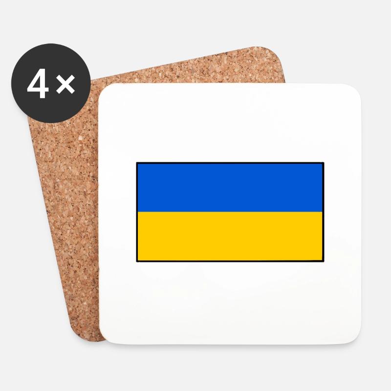Ukraine - Untersetzer (4er-Set) - Weiß