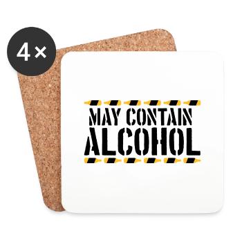 Saying May contain alcohol - Coasters (set of 4) - white - Front