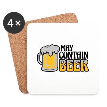 May Contain Beer Saying - Coasters (set of 4) - white - Front