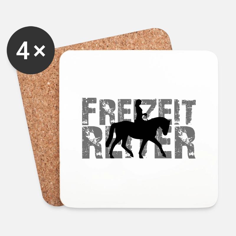 Freizeitreiter - Untersetzer (4er-Set) - Weiß