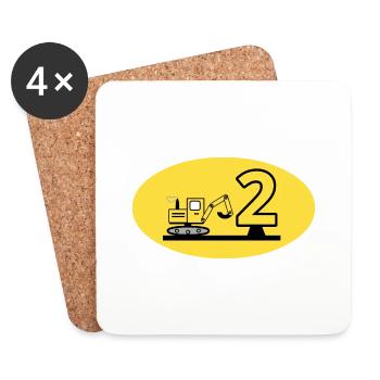 Excavator - Coasters (set of 4) - white - Front
