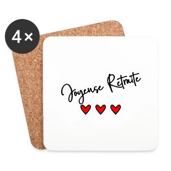 RETRAITE. BONNE RETRAITE. JOYEUSE RETRAITE - Dessous de verre (lot de 4) - blanc - Devant
