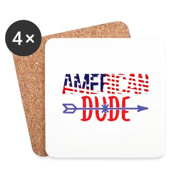 All American dude! - Coasters (set of 4) - white - Front