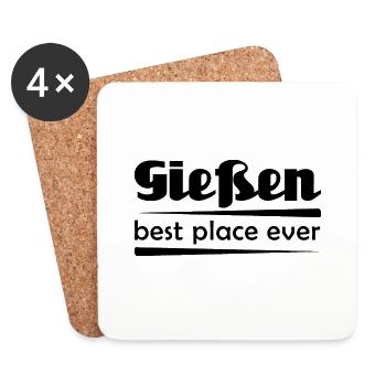 Gießen - Stadt best place ever - Untersetzer (4er-Set) - Weiß - Vorne