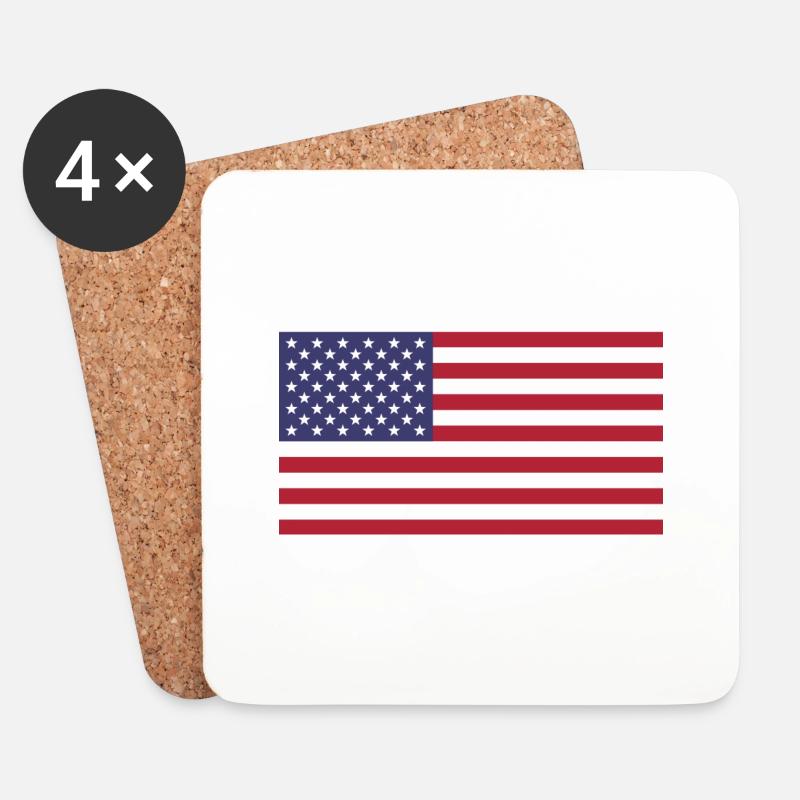 USFlag - Untersetzer (4er-Set) - Weiß