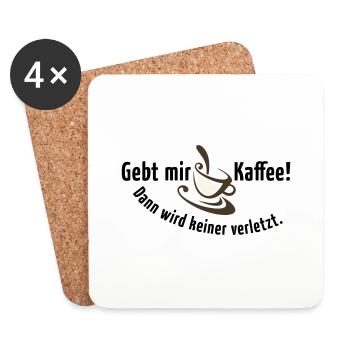Kaffee Koffein Frühstück früher Vogel Morgen Latte - Untersetzer (4er-Set) - Weiß - Vorne