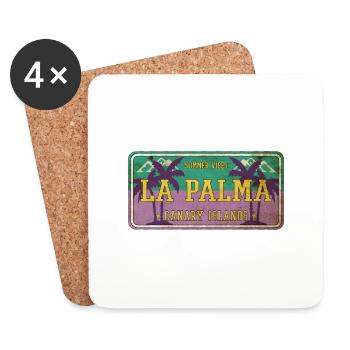 La Palma Summer Sun Beach Sea Palms Holiday - Coasters (set of 4) - white - Front