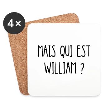 mais qui est william - Dessous de verre (lot de 4) - blanc - Devant