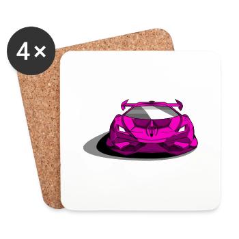 Lambo sports car purple - Coasters (set of 4) - white - Front