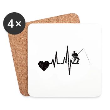 Fishing Fishing Hooks Angler Fishing Fishing Fishing - Coasters (set of 4) - white - Front