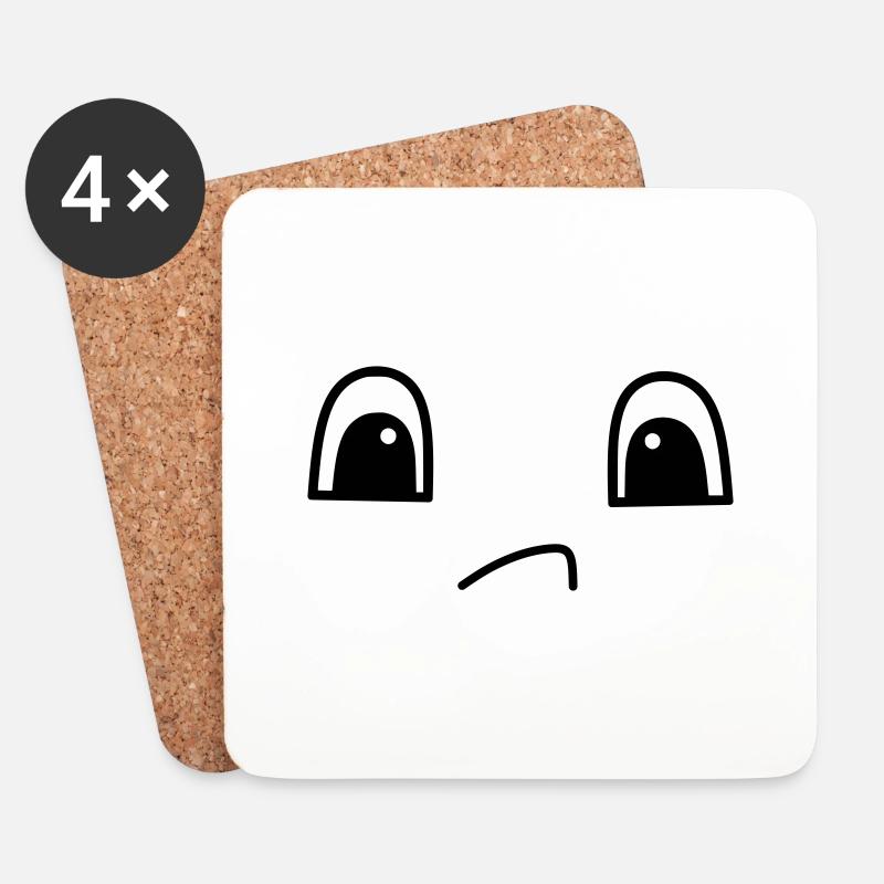 Cute sad face - Untersetzer (4er-Set) - Weiß