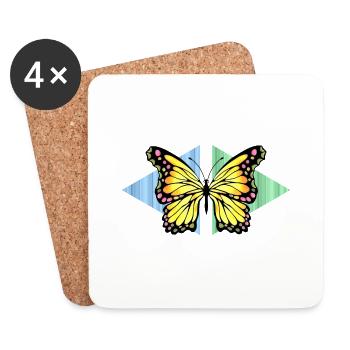 Schmetterling - Untersetzer (4er-Set) - Weiß - Vorne