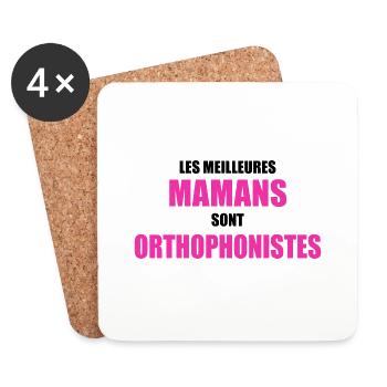 les meilleures mamans sont orthophonistes - Dessous de verre (lot de 4) - blanc - Devant