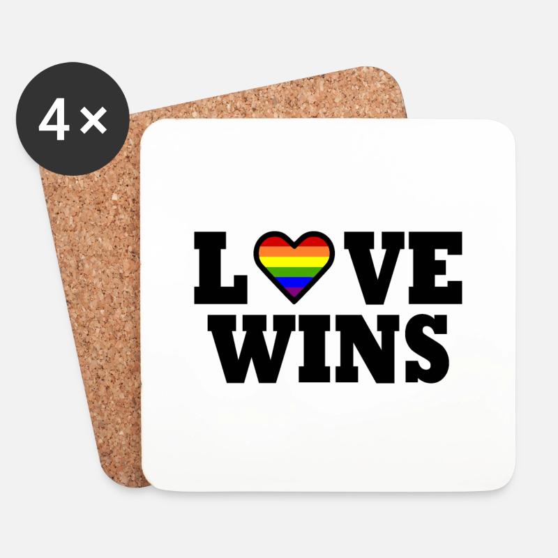 Love wins - Untersetzer (4er-Set) - Weiß