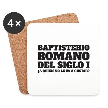 Baptistère romain du Ier siècle - Dessous de verre (lot de 4) - blanc - Devant