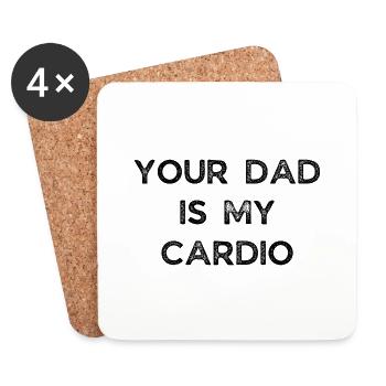 YOUR DAD IS MY CARDIO - Coasters (set of 4) - white - Front