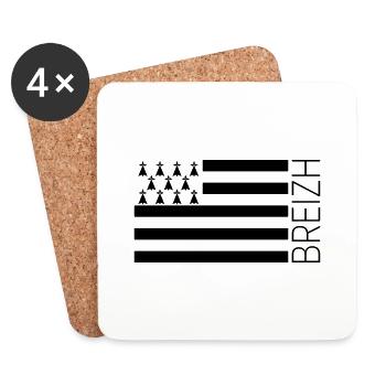 Breizh - Brittany flag Gwenn-ha-du - Coasters (set of 4) - white - Front