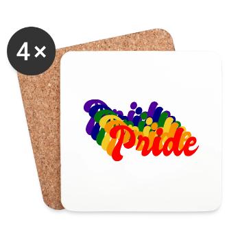 Pride LGBT Retro - Dessous de verre (lot de 4) - blanc - Devant