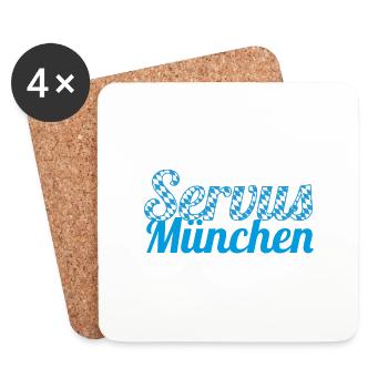 Servus München - Untersetzer (4er-Set) - Weiß - Vorne