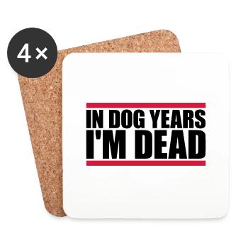 dans les années de chien Mort - Dessous de verre (lot de 4) - blanc - Devant