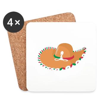 Mexican Hat - Coasters (set of 4) - white - Front
