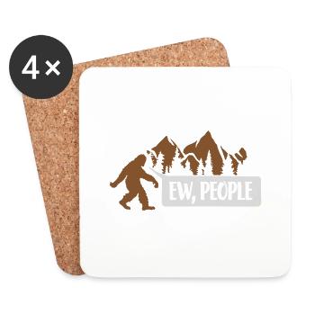 Zitat ew people Bigfoot - Untersetzer (4er-Set) - Weiß - Vorne
