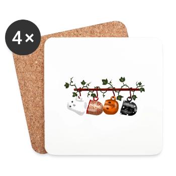 Halloween Mugs - Coasters (set of 4) - white - Front