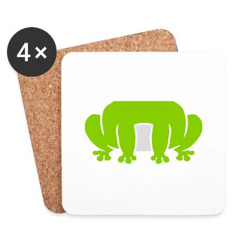 Disguise costume sitting frog - Coasters (set of 4) - white - Front