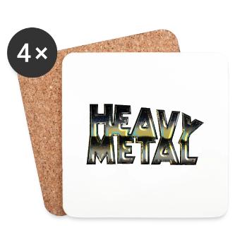 heavy metal darkstyle skull rock musique - Dessous de verre (lot de 4) - blanc - Devant