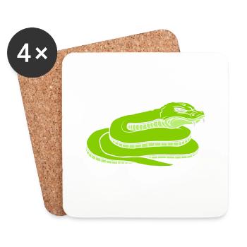 Concevoir un dangereux serpent maléfique - Dessous de verre (lot de 4) - blanc - Devant
