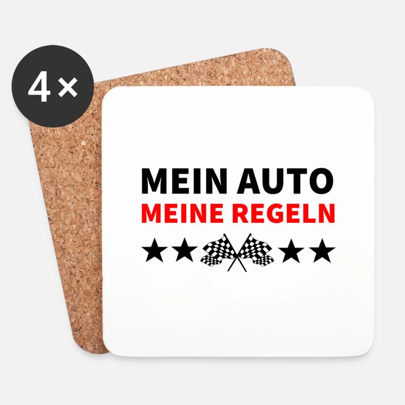 Auto - Untersetzer (4er-Set) - Weiß
