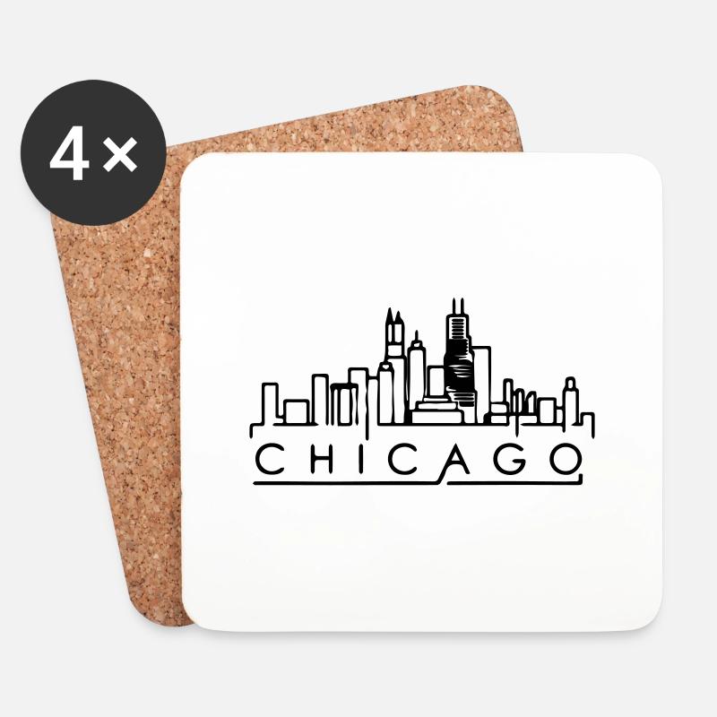 Chicago - Untersetzer (4er-Set) - Weiß