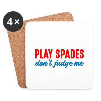 I Can't Play Spades, Don't Judge Me 4 - Untersetzer (4er-Set) - Weiß - Vorne