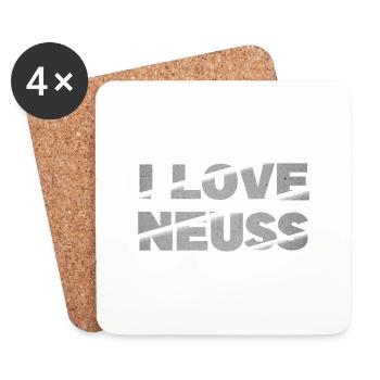 Neuss Allemagne City Font Skyline J’aime - Dessous de verre (lot de 4) - blanc - Devant