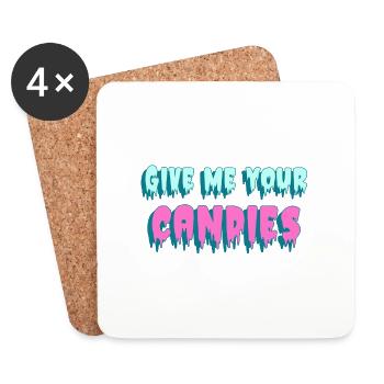 Halloween Candy Candies Saying Gift Idea - Coasters (set of 4) - white - Front