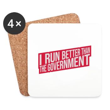 mieux fonctionner que le gouvernement - Dessous de verre (lot de 4) - blanc - Devant
