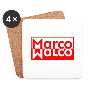 Text mirror Last name First name Marco - Coasters (set of 4) - white - Front