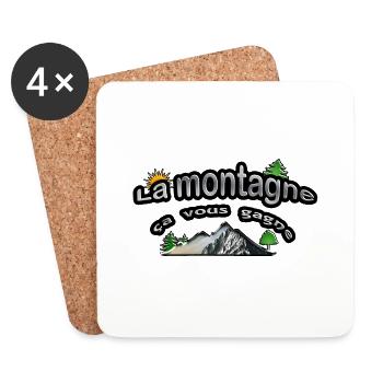 La montagne ça vous gagne - Dessous de verre (lot de 4) - blanc - Devant