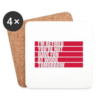 Amusez-vous au travail - Dessous de verre (lot de 4) - blanc - Devant