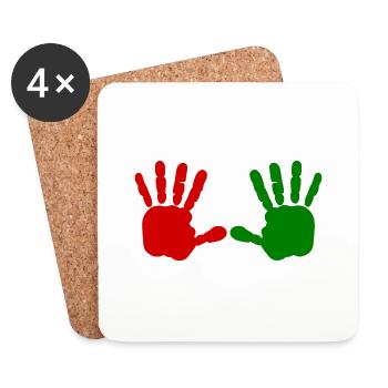 Iran - Main rouge - main de sang - BLOODY HAND - Dessous de verre (lot de 4) - blanc - Devant